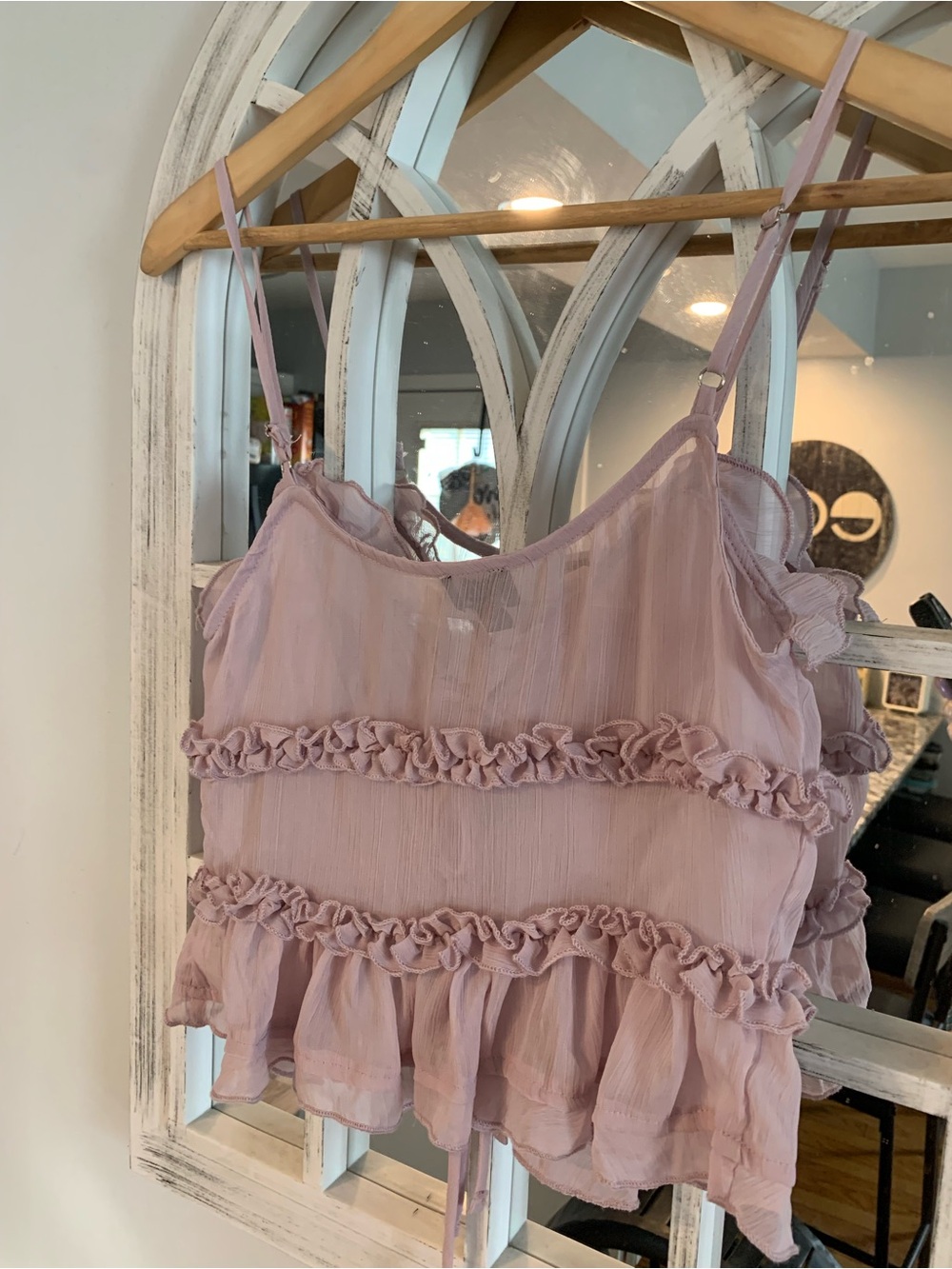 Lavender Ruffle Tie-Front Camisole - Picture 2 of 7